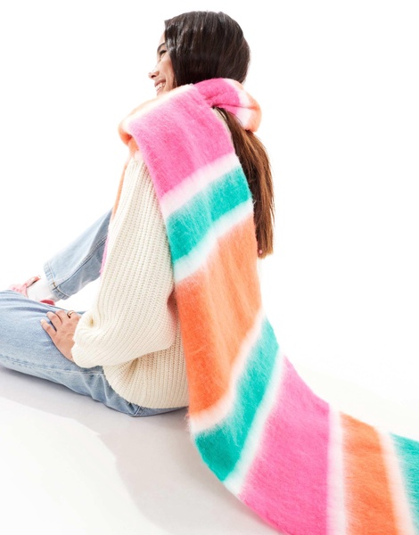 ASOS DESIGN scarf with multi color stripe design