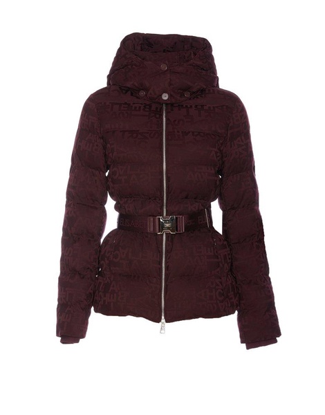 Elisabetta Franchi Monogram Jacquard Short Down Jacket