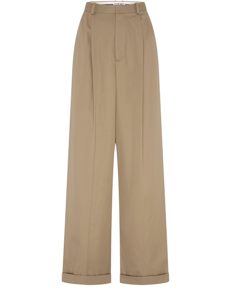 Pleated cotton and silk pants