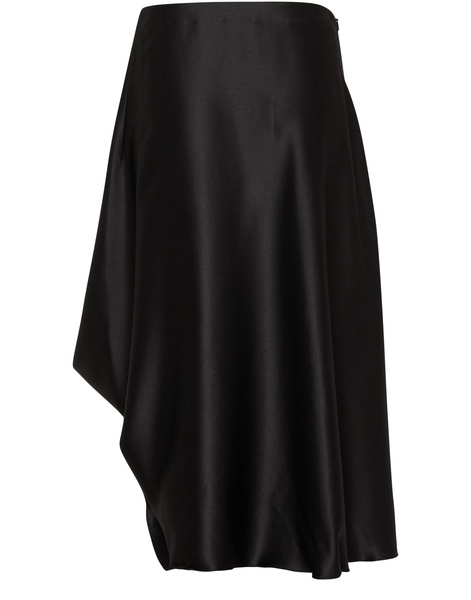 Chain Draped Midi Satin Skirt