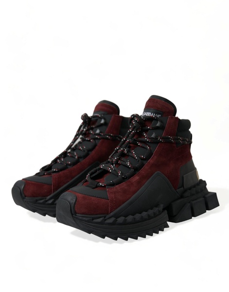 Dolce & Gabbana Burgundy Super King High Top Men Sneakers Shoes