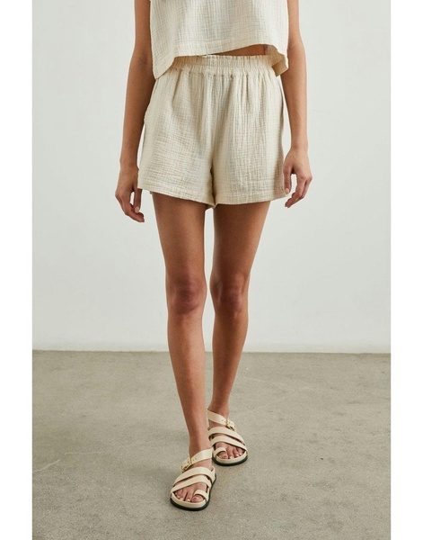 Leighton Crinkle Waffle Elasticated Shorts Flax Brown