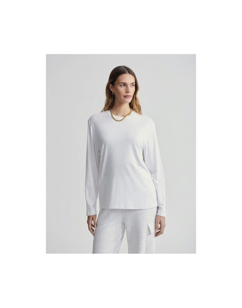 Varley Leah Long Sleeve Boyfriend T-shirt Size: L, Col: White