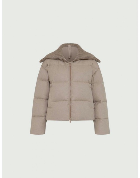 Giano Ribbed Collar Short Puffer Jacket Col: 002 Turtledove