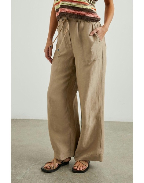 Ryan Wide Leg Drawstring Trousers Safari Brown