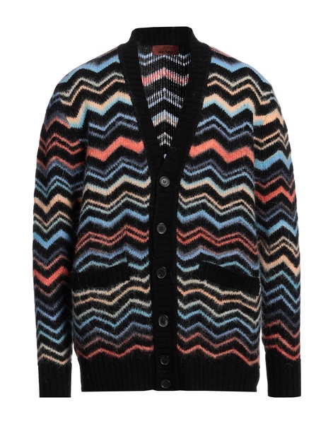 zigzag-woven ribbed cardigan