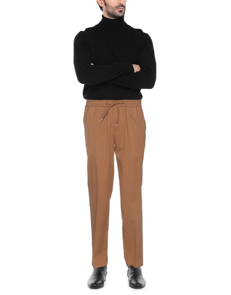 elasticated-waist chino trousers