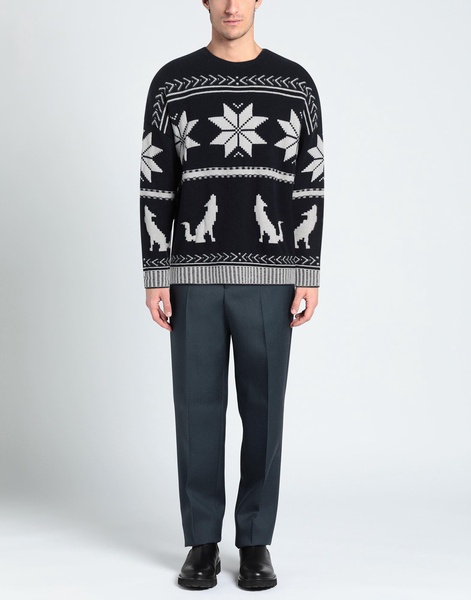 patterned-jacquard knitted jumper