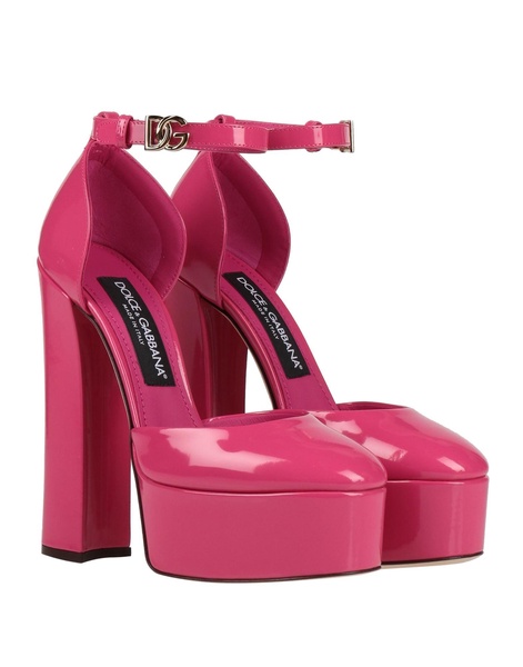 145mm patent leather platform pumps