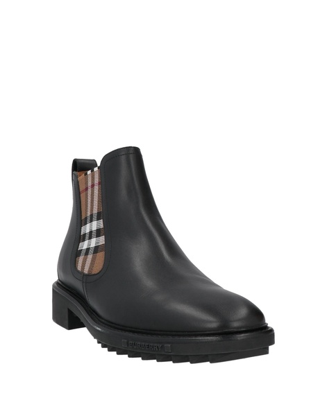 Burberry Check-Panelled Pull-On Ankle Boots