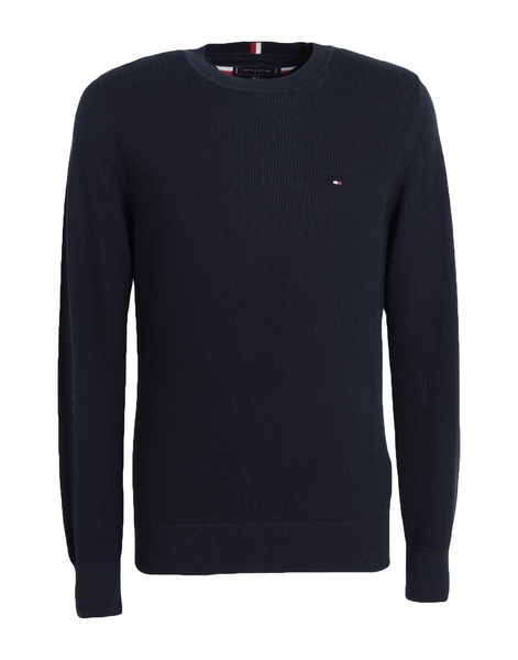 logo-embroidered knitted cotton jumper