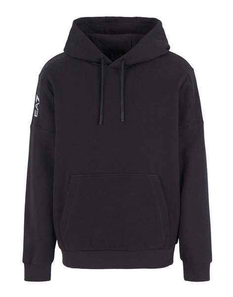 Ea7 Emporio Armani Rubberised-Logo Drawstring Hoodie