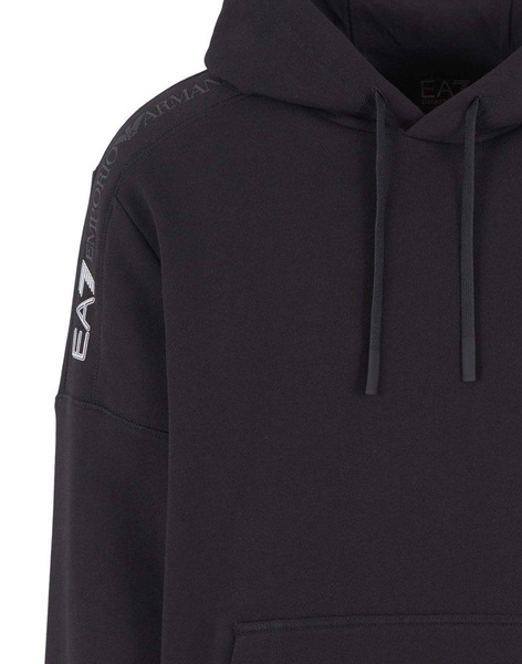 Ea7 Emporio Armani Rubberised-Logo Drawstring Hoodie