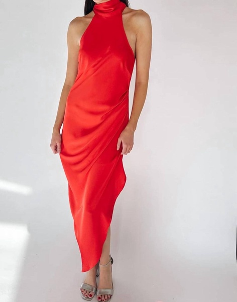 ziya halter dress in red