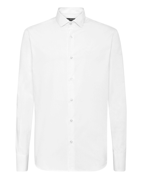 Hexagon embroidery dress shirt