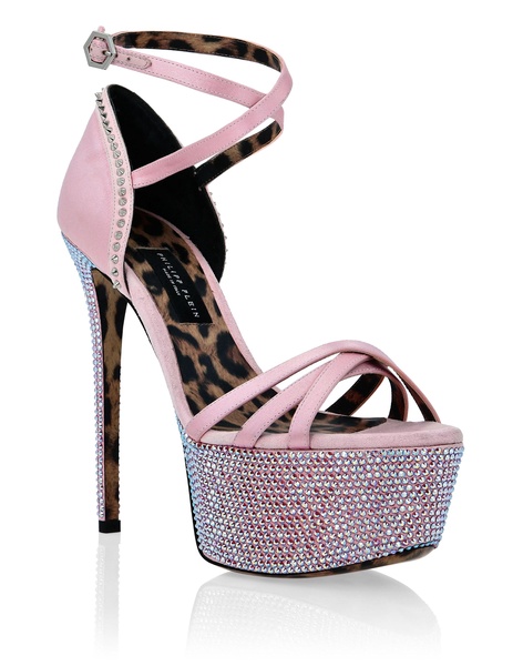 crystal platform sandals