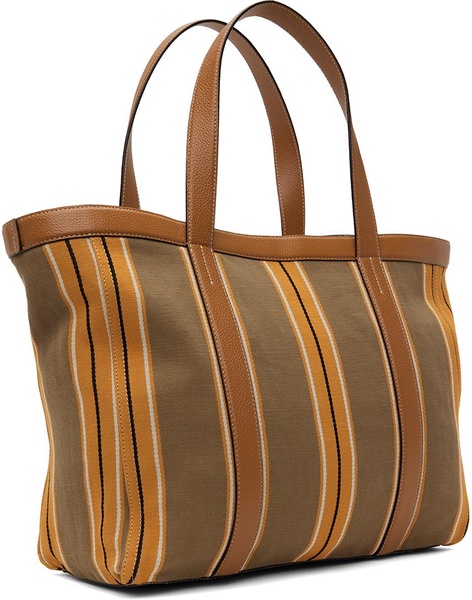 Tan & Orange Striped Tote