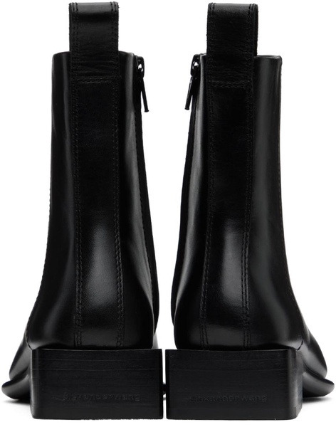 Black Throttle Leather Ankle Boots