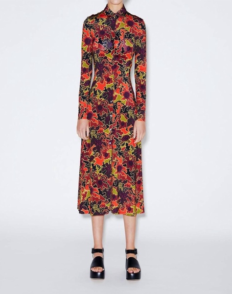 slim shirt dress in mosaic flowers