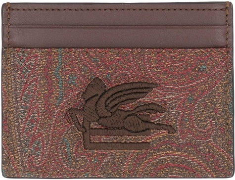 Etro 'Arnica' Brown Leather Card Holder