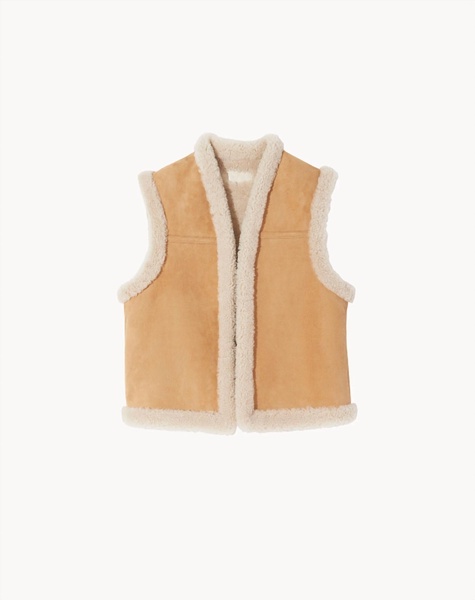 jesse shearling vest in beige