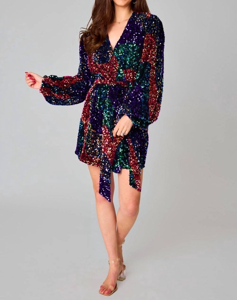 adeline sequin wrap dress in party