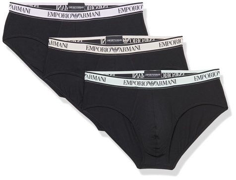 Emporio Armani Men's Stretch Cotton Core Logoband 3-Pack Brief