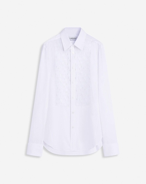 Fitted shirt with an embroidered bib front