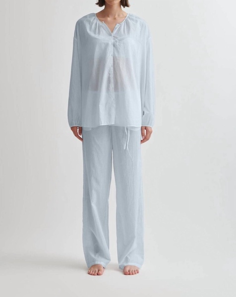 banks long pajama pants in artic blue