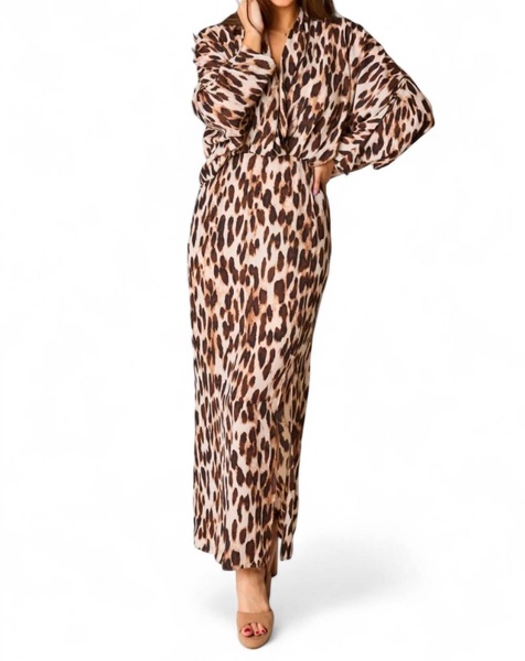 jude long sleeve maxi dress in kiara