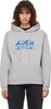 Gray Distressed Logo Hoodie