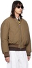 Brown zip-up cotton bomber jacket