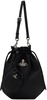 Black Drawstring Messenger Bag