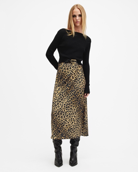 Hera Leopard Print 2-In-1 Midi Dress