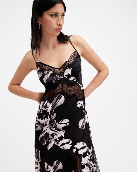 Jasmine Silk Blend Lace Maxi Slip Dress