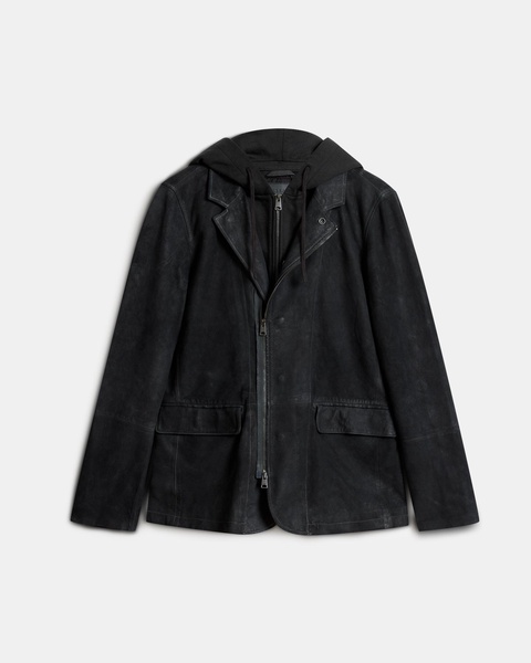 Norton 2-In-1 Hooded Suede Blazer