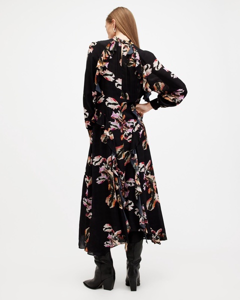 Jessica Floral Print Ruffle Maxi Dress