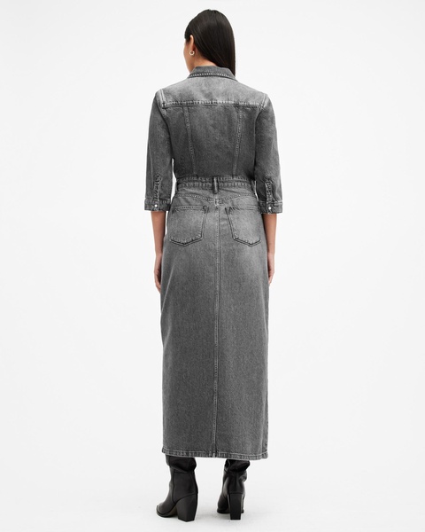 Blair Long Sleeve Denim Maxi Dress