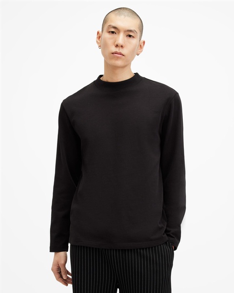 Nero Mock Neck Relaxed Fit T-Shirt