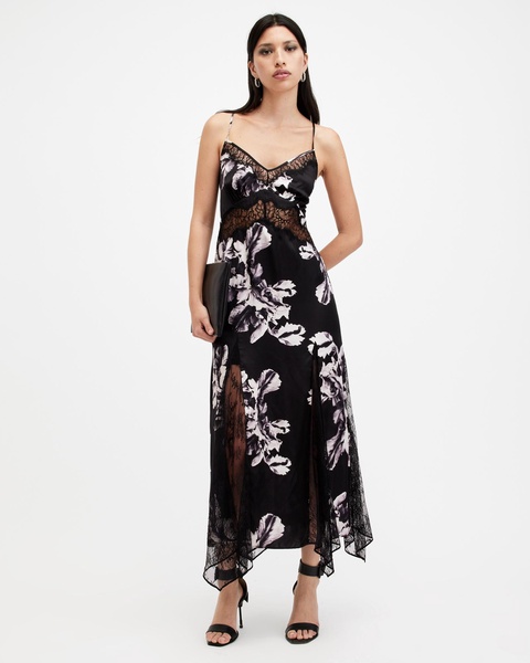 Jasmine Silk Blend Lace Maxi Slip Dress