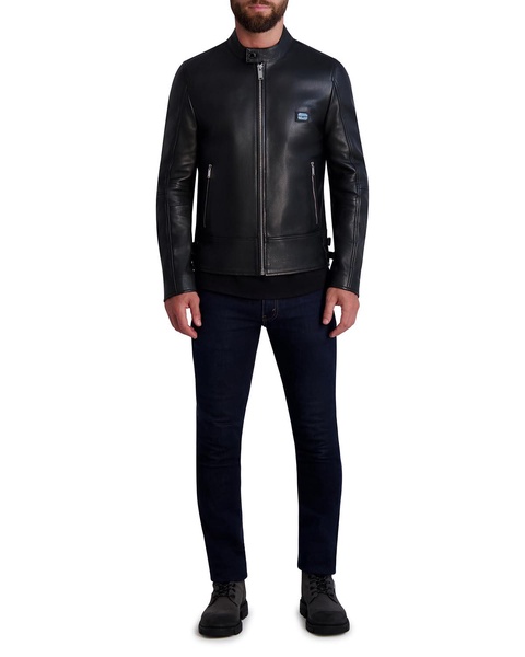 KARL LAGERFELD Men's Leather Racer Jacket