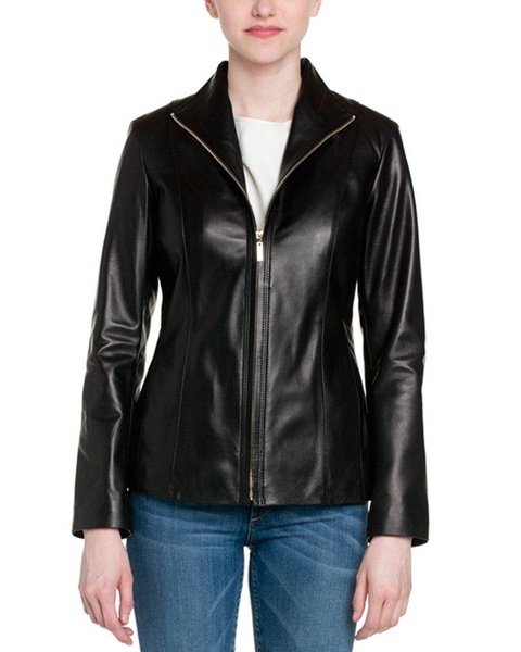 Cole Haan womens Classic Leather Jacket