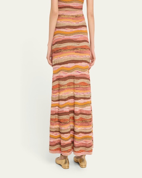 Rosen Multicolor Knit Maxi Skirt