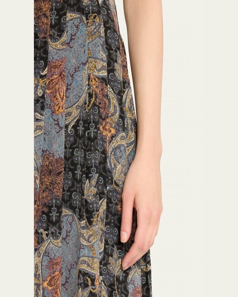 Vanna Gathered Silk Maxi Skirt