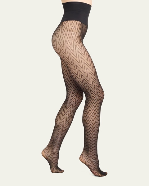 Sheer Stretch Wavy Net Tights