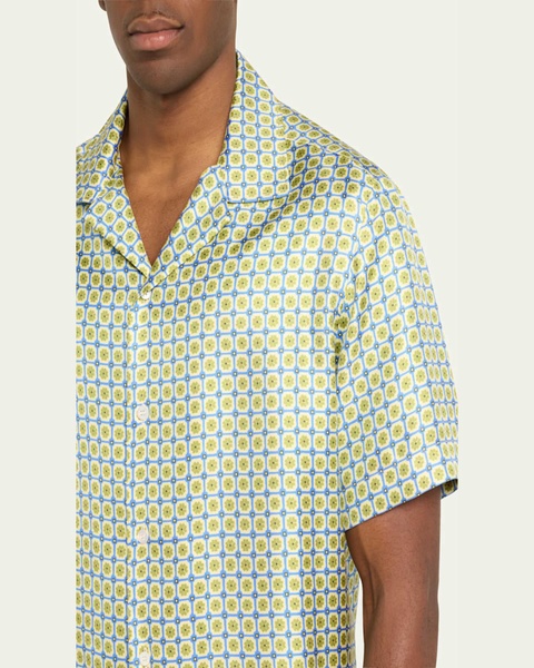 Men's Silk Floral Camp Shirt