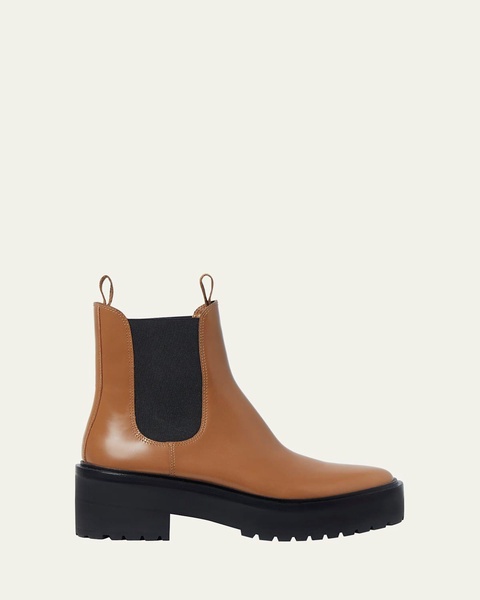 Reggie Leather Lug-Sole Chelsea Booties