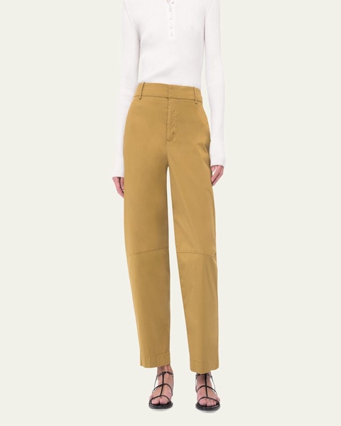 Curved Chino Cropped Pants