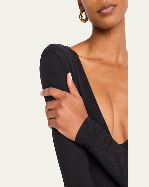 Modal Rib V-Neck Bodysuit