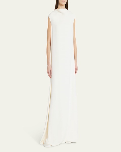 Loic High-Neck Sleeveless Silk Gown